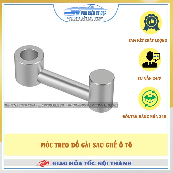 Móc treo đồ ô tô ⚡Cao cấp - Sang Trọng⚡ gài sau ghế chất liệu hợp kim nhôm | tiện lợi, nhỏ gọn, chắc chắn, đa năng