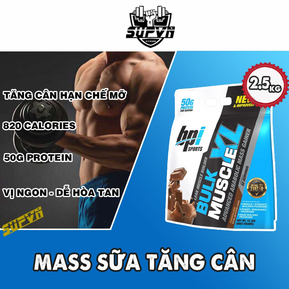 Bulk xl Muscle Mass Gainer Bpi - Sữa tăng cân tăng cơ Chính hãng Bpi chất lượng tốt