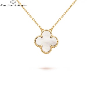 Van Cleef & Arpels classic vintage Alhambra 925 silver gold Pearl Fritillaria Clover women's necklace