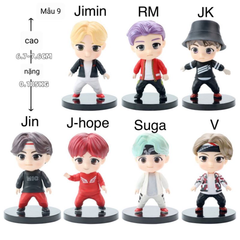 Set 7 mô hình búp bê các thành viên nhóm nhạc BTS  Mẫu 9