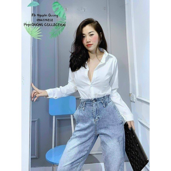 Áo Sơ Mi Trắng Cổ Sơ Mi Tay Dài Thích Hợp Đi Làm Công Sở Đi Học | Smide Clothing