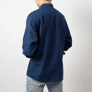 Sơ Mi TD Laha Xanh Navy Linen M1