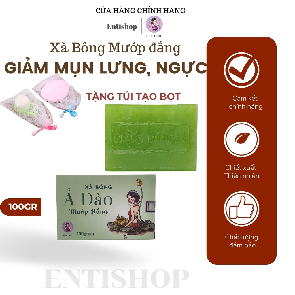 Xà bông Mướp đắng, Xà phòng Mướp đắng khổ qua giảm mụn lưng, viêm lỗ chân lông, mát da MỘC NHAN 100gr