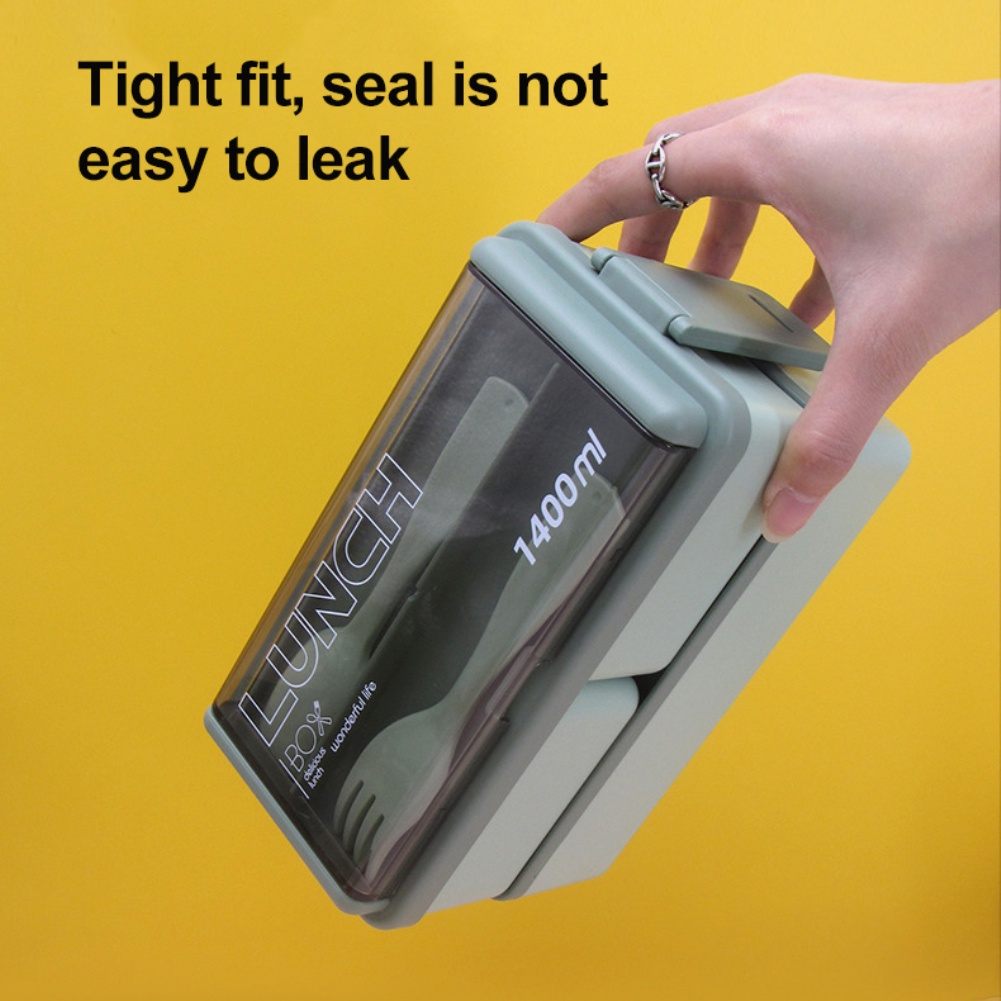 Hộp cơm chất liệu tốt cho sức khỏe 1400ml có nĩa và thìa