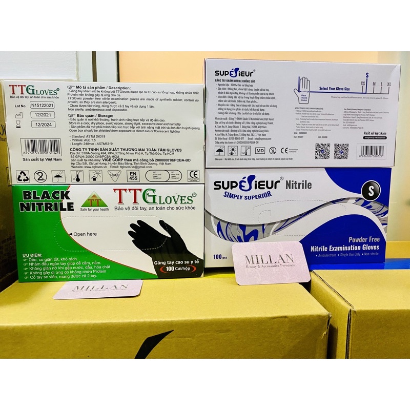 GĂNG ĐEN y tế không bột 100pcs