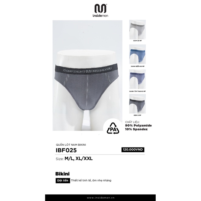Quần lót nam boxer - tam giác Insidemen 023, 025 chất liệu polyamit, mỏng, nhẹ, co giãn tốt