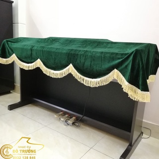 Khăn phủ đàn Piano điện nhung xanh rêu
