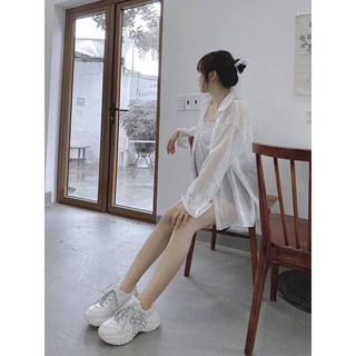 SET SƠ MI SHEER + ÁO DÂY