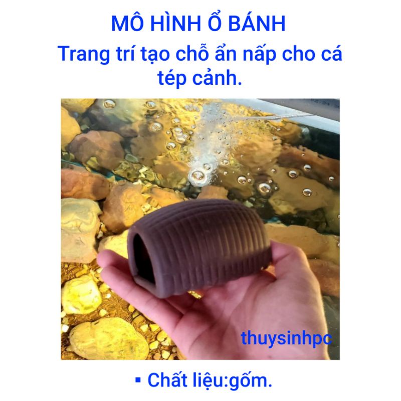 Hang cá bằng gốm (hình bánh mì) trang trí bể thủy sinh