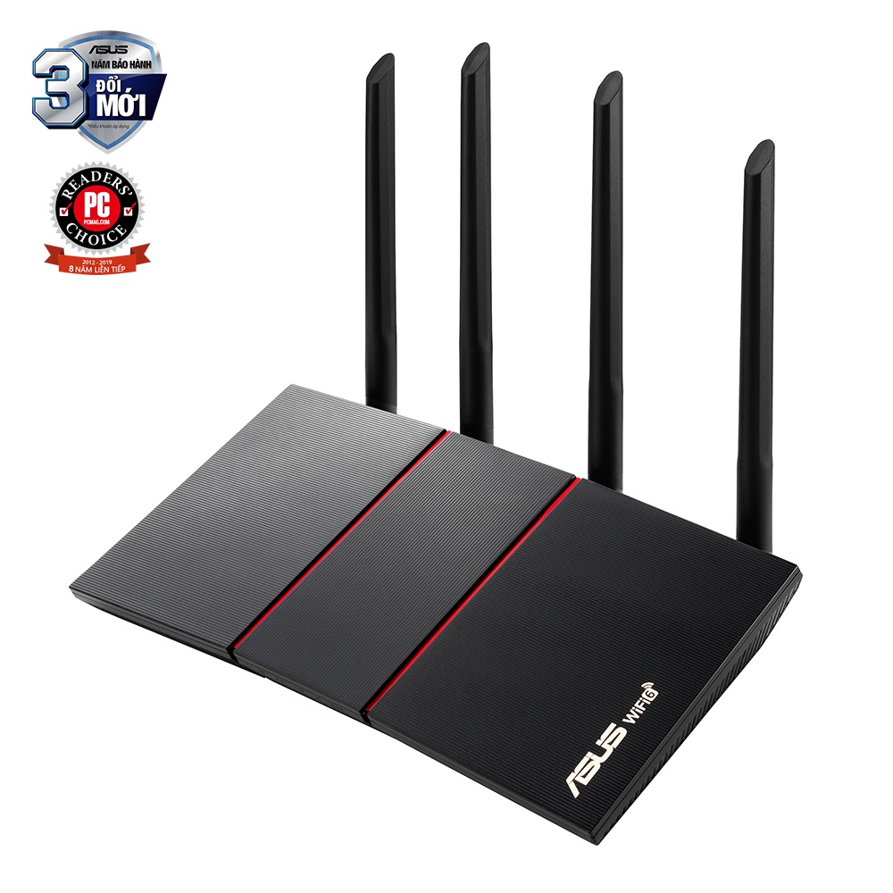 Router ASUS RT-AX55-BLK Wifi 6 AX1800 2 băng tần