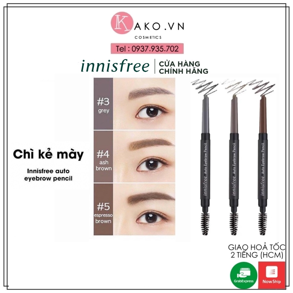 Chì kẻ chân mày innisfree Auto Eyebrow Pencil