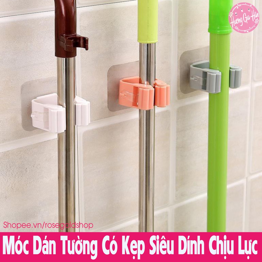 Kẹp Dán Tường Gắn Cây Lau Nhà Hình 3D Chịu Lực 6kg, Loại Cao Cấp