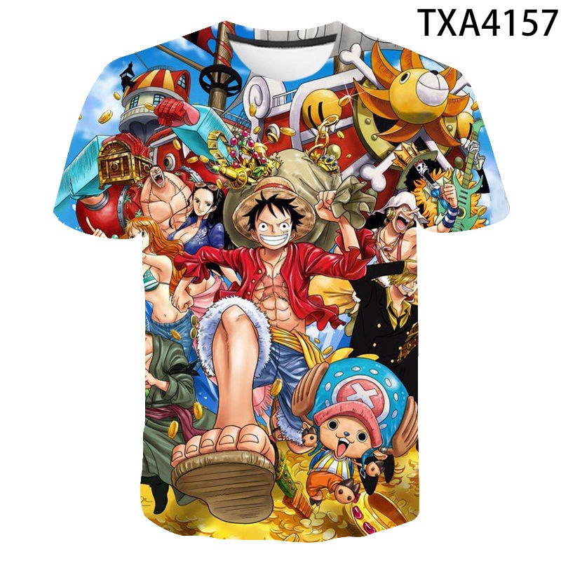 Áo Thun Tay Ngắn In Hoạt Hình One Piece Thời Trang Mùa Hè Cho Bé Trai Và Gái
