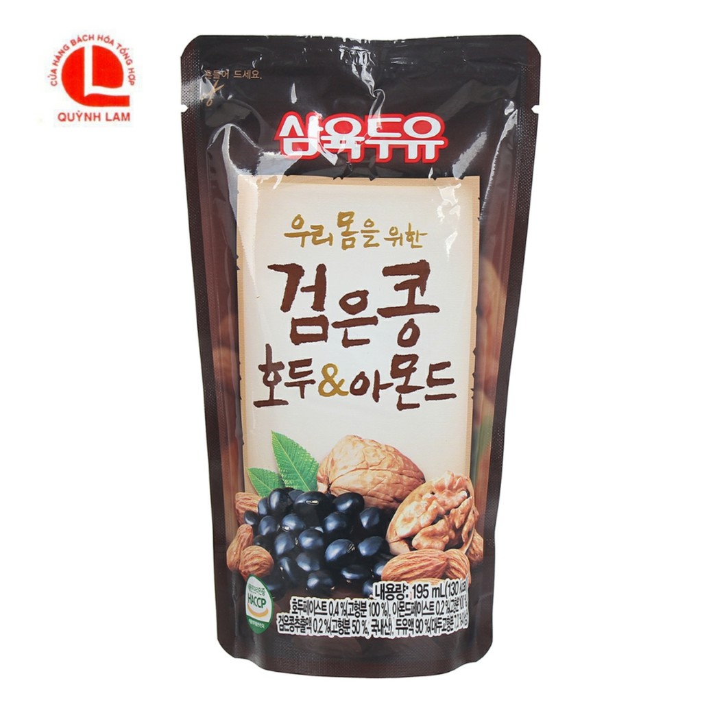 Sữa óc chó hạnh nhân đậu đen Hàn Quốc xách 20 túi 195ml