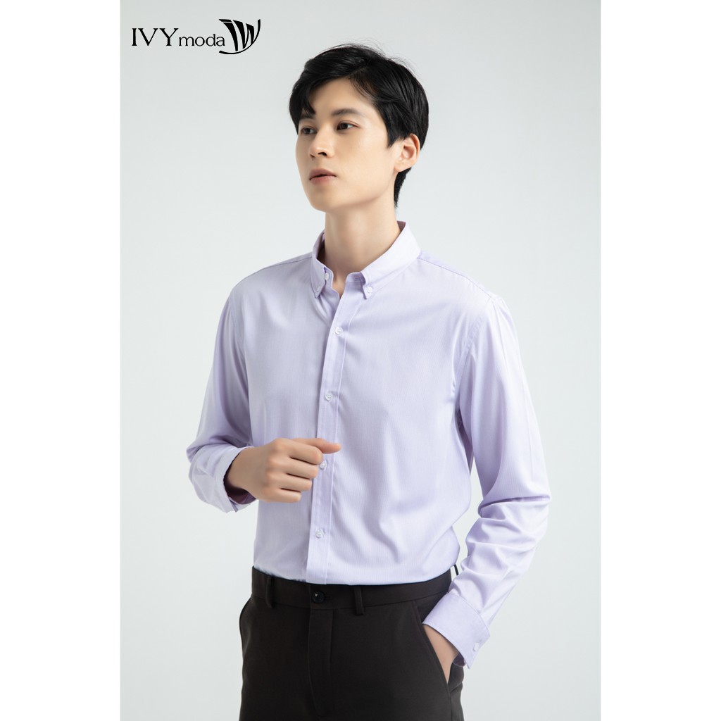 Áo sơ mi kẻ tay dài nam IVY moda MS 17E2816