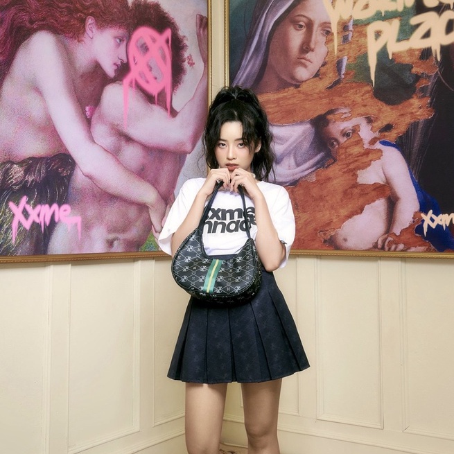 Túi xách da | Túi nữ da đeo vai / cặp nách Monogram Aydede Bag - XXME - Full Print Monogram