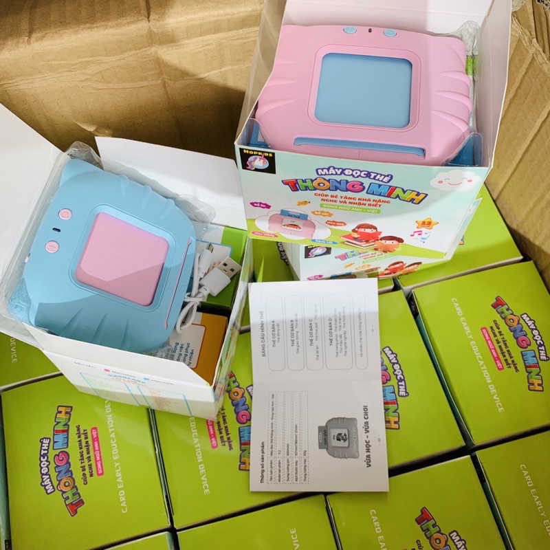 Bộ thẻ học thông minh cho bé, máy đọc thẻ tiếng anh flashcard Anh-Việt 255 thẻ, 510 từ vựng có dây sạc loại 1