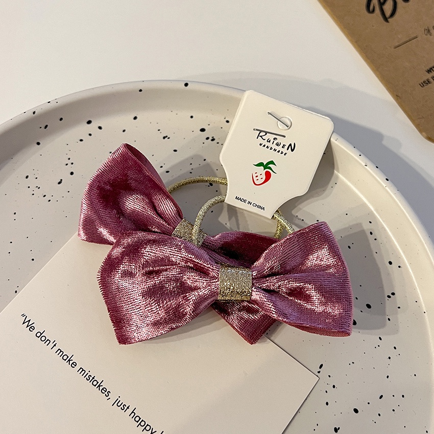 Set 2 dây buộc tóc co giãn thắt nơ đơn giản cho nữ