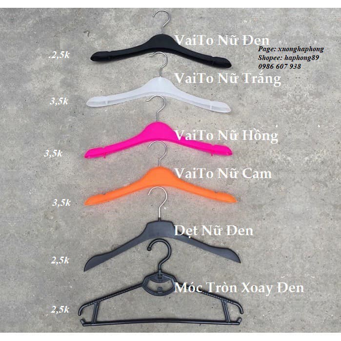 Combo 20c móc áo nhựa nữ