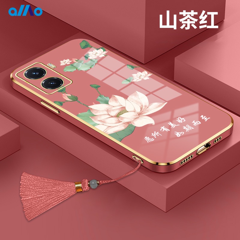 Vivo Ốp Điện Thoại Chống Sốc Hình Hoa Sen Cho Vivoy29 5g y17s y02 v21s y02s y35 4g y30 5g y16 5g y01a y77 5g y77 y75 Y55G