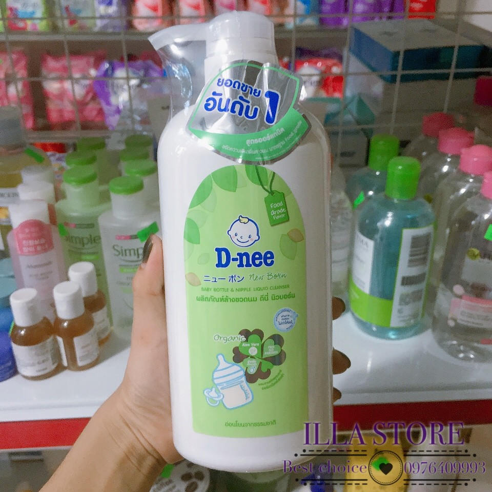 Nước Rửa Bình Sữa Dnee Thái Lan Nước Rửa Hữu Cơ Organic An Toàn Cho Bé Chai 620ml