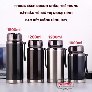 [ freeship ] Bình giữ nhiệt kim cương inox 304 cao cấp nóng lạnh, ly giữ nhiệt nhiều giờ 1000ml, 1200ml, 1500ml