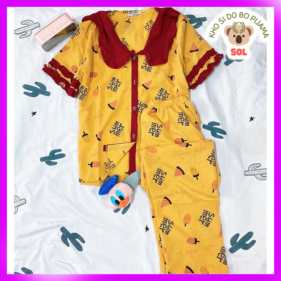 Đồ bộ pijama TNQD đũi tiểu thư - form 40-60kg