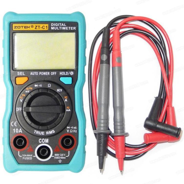 Đồng hồ vạn năng kỹ thuật số Zotek Zoyi Zt-C1 Multimeter bỏ túi đa chức năng đo AC/DC ôm Hz, rò nguồn điện