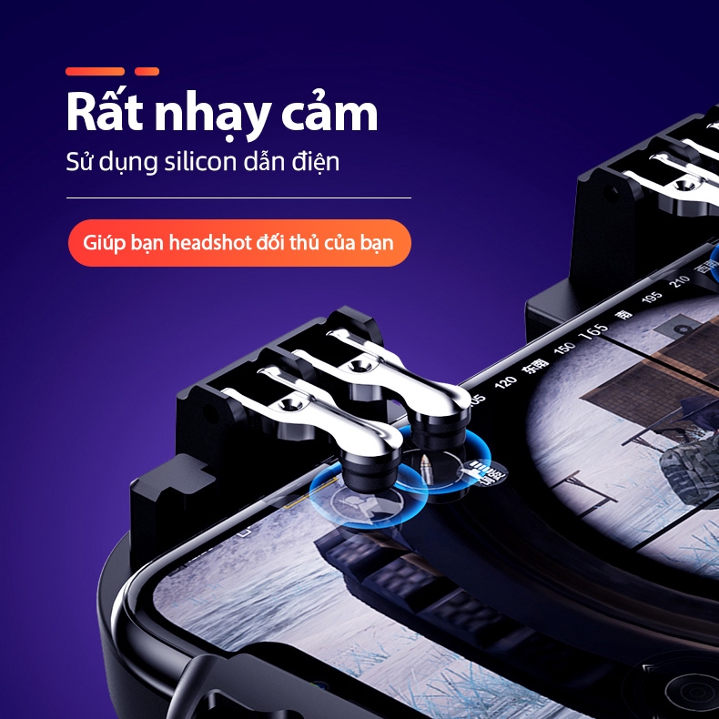 Tay cầm hỗ trợ chơi game PUBG với 6 nút điều khiển tiện dụng cho điện thoại | BigBuy360 - bigbuy360.vn