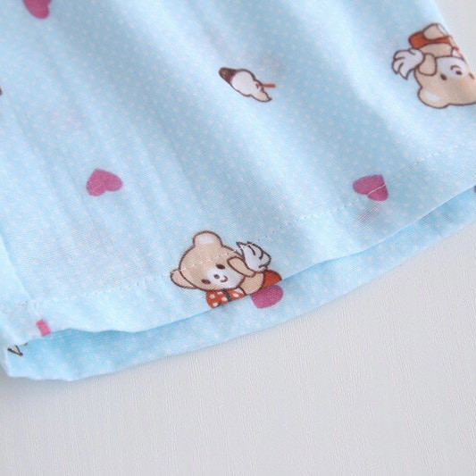 Quần suông xô cotton họa tiết