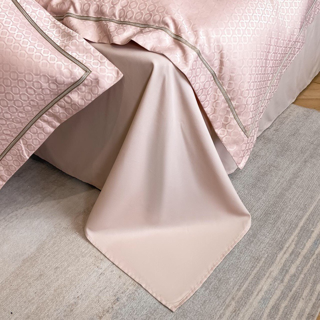 Bộ 4 Món Vỏ Chăn Ga/Drap Gối Phi Lụa Th 80s Phối Ren Vân Chìm Mềm Mại Sang Trong Cao Cấp Fullsize m6/m8/2m-Tiệm Nhà Mêu