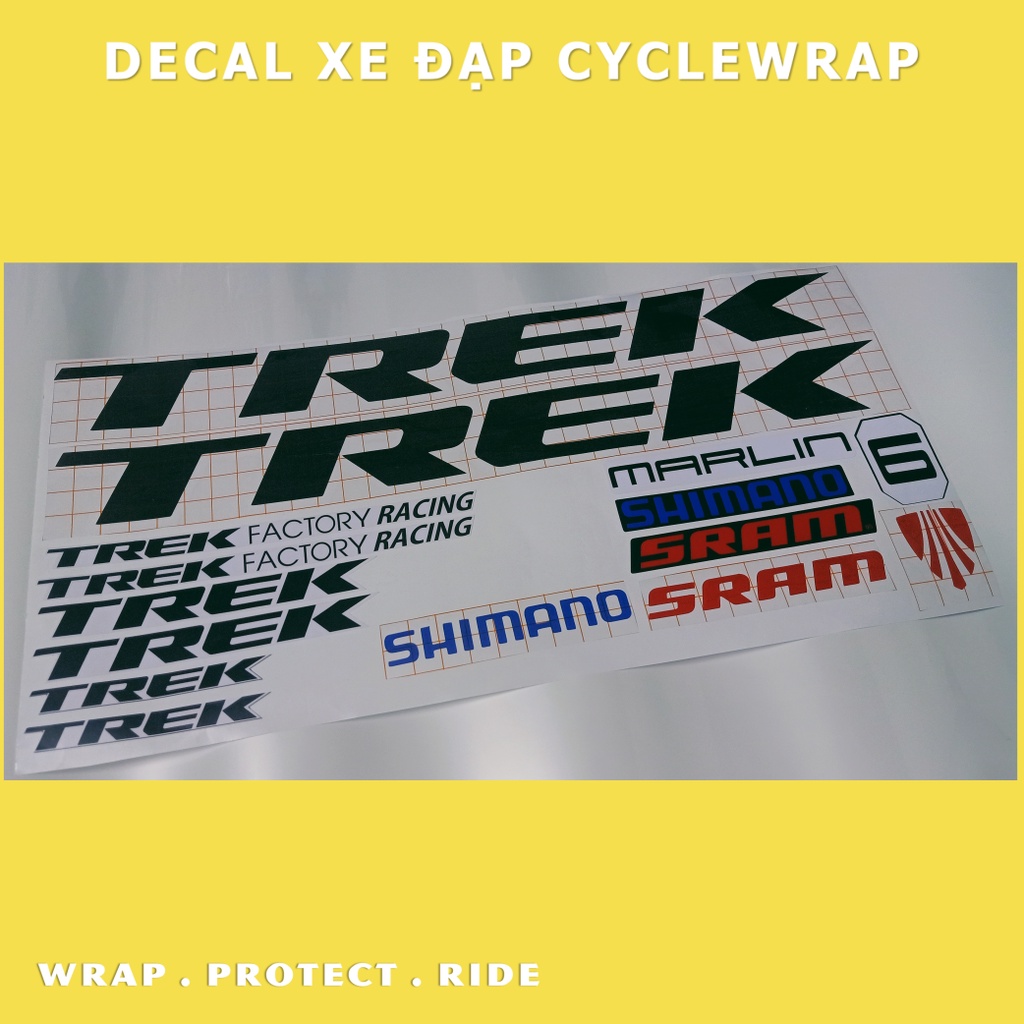 Tem decal dán sườn xe đạp TREK MARLIN 5 2022 | Frame decal | CycleWrap