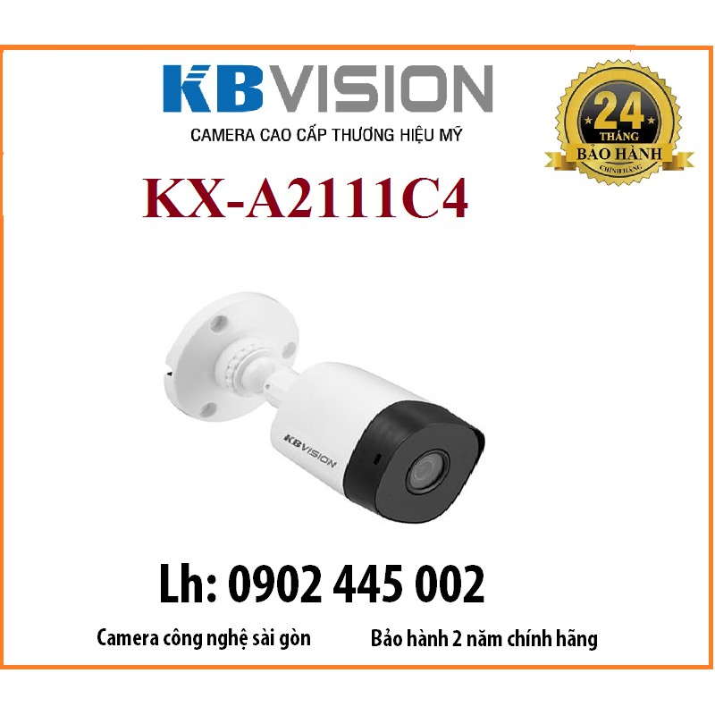 Camera Giám Sát Kbvision KX-A2111C4 thân dài 2.0MP