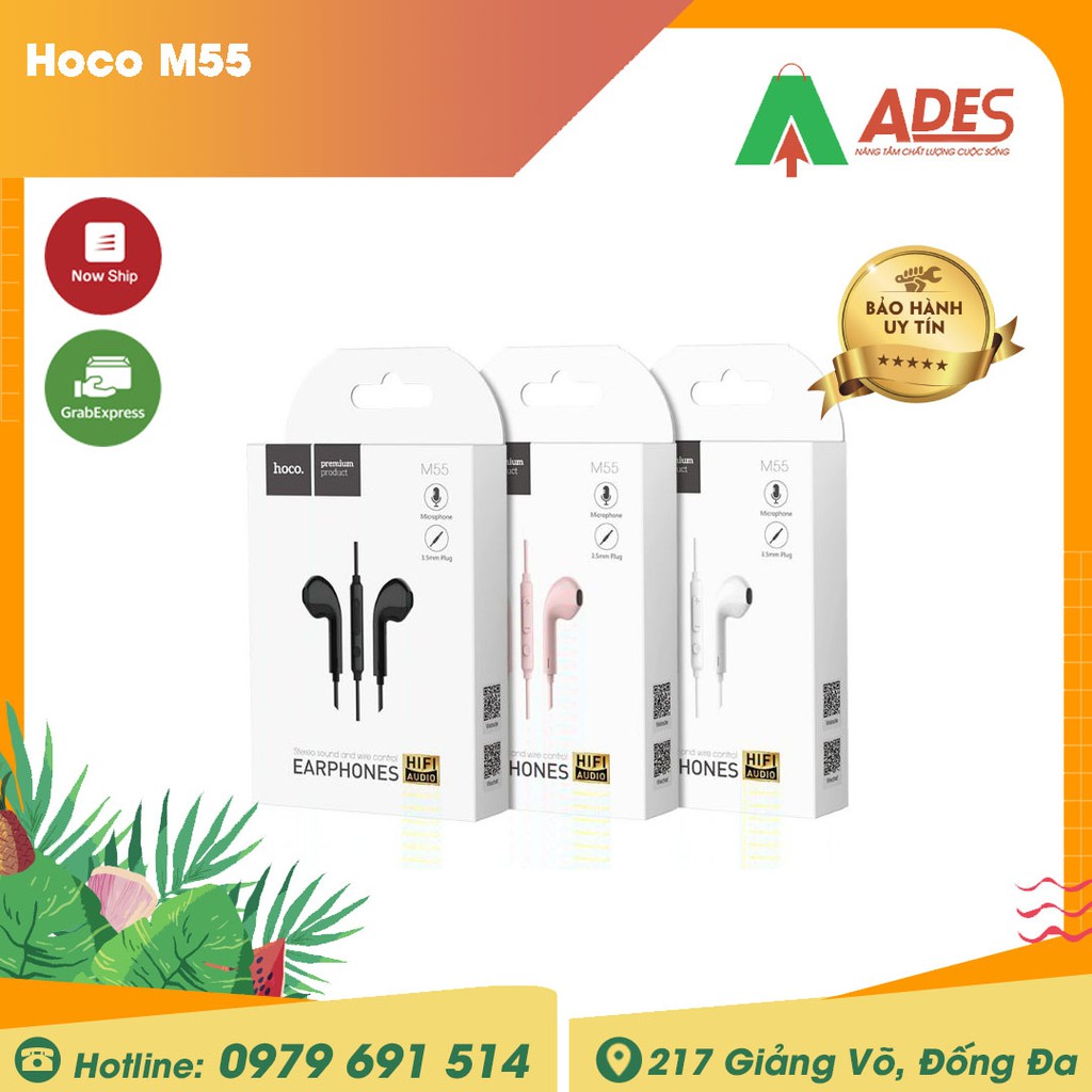 Hoco M55 - Tai nghe loại nhét tai kết nối dây có mic - Chính hãng