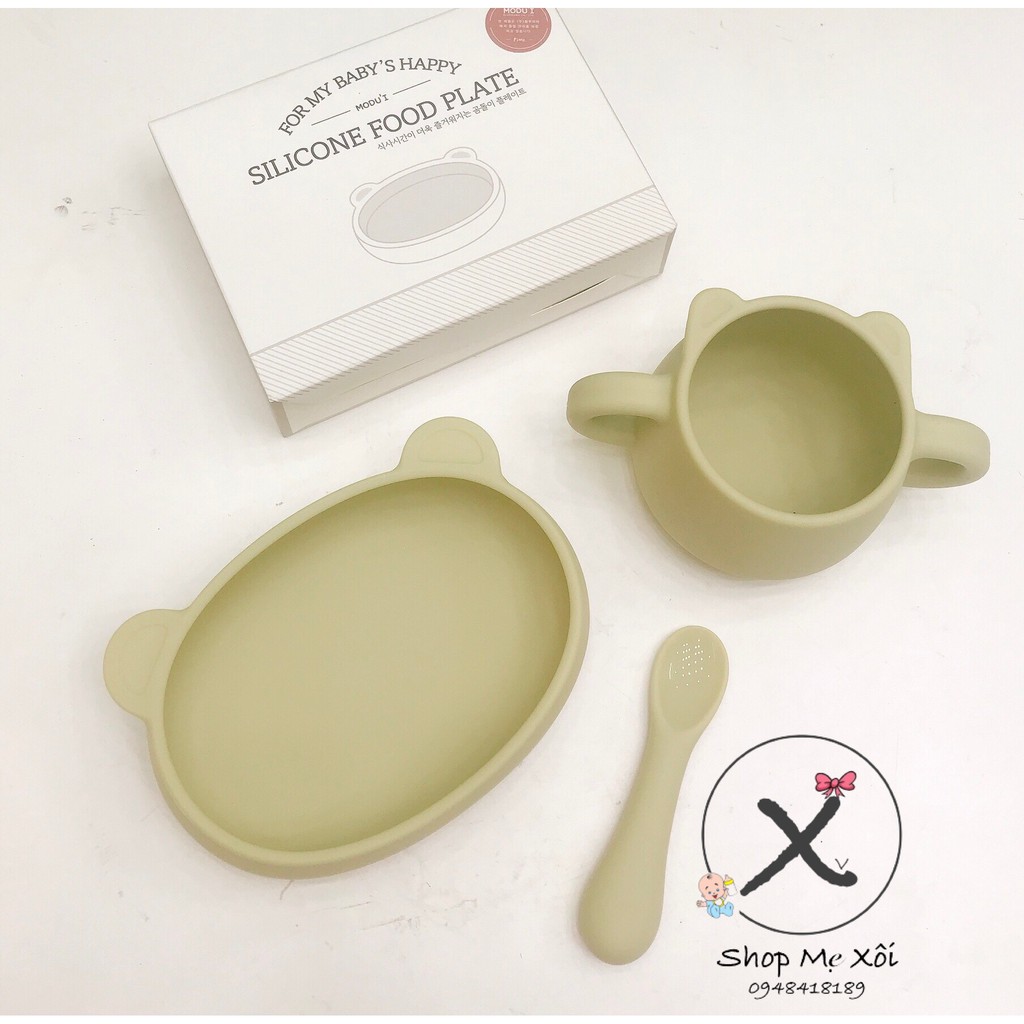 Made in Korea : Bát - Cốc - Thìa ăn dặm Blumama Modui Hàn Quốc.