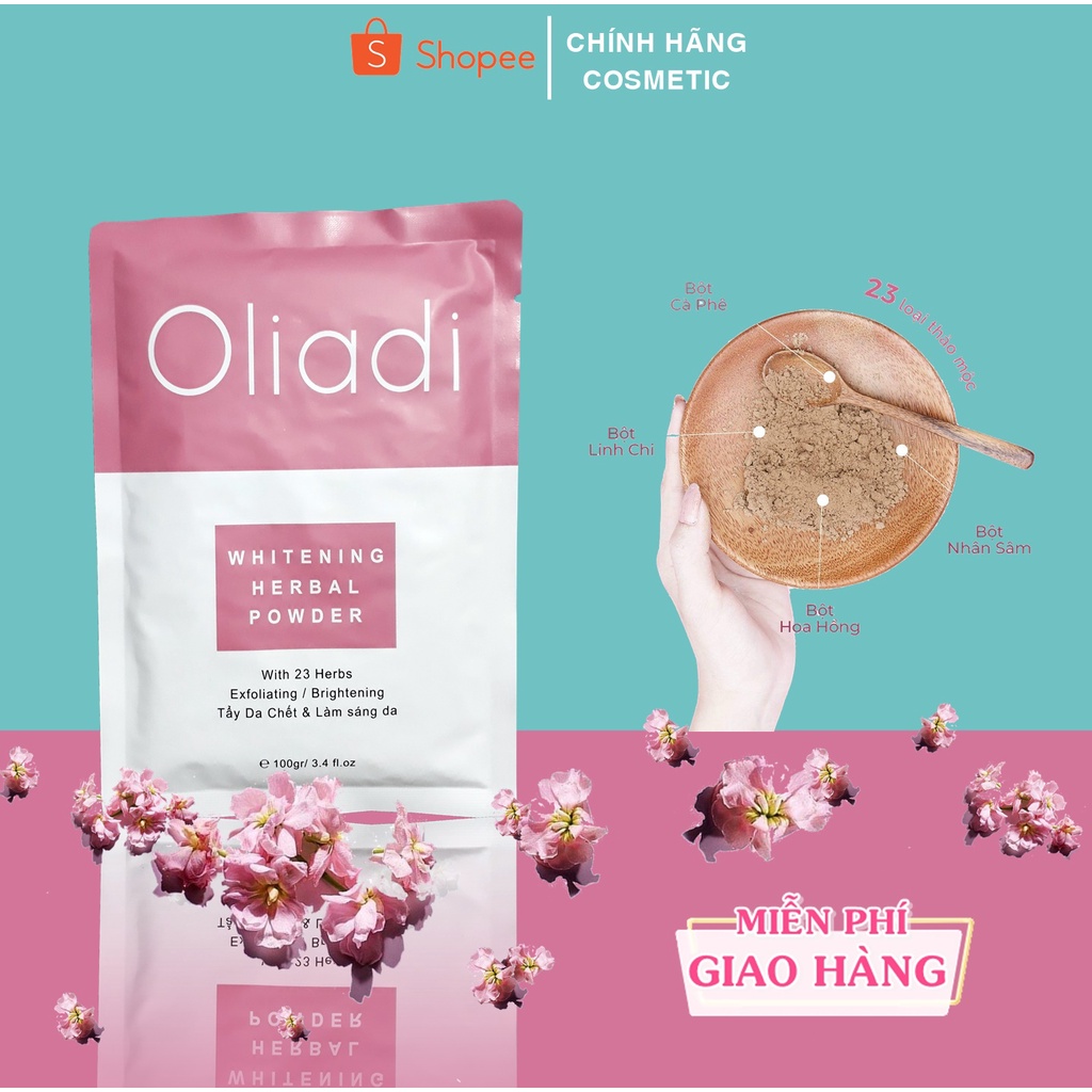 Lẻ 1 Gói Bột Tắm Trắng Thảo Mộc Oliadi - Tẩy Tế Bào Chết Body - Làm Sáng Mịn Da - Chính Hãng