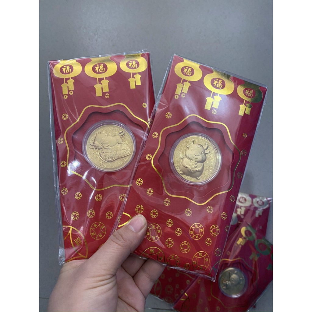 Lì Xì Thần Tài Mạ Vàng 24K May Mắn Rước Tài Lộc ❤️RẺ VÔ ĐỊCH❤️ Quà Ý Nghĩa Tết Tân Sửu ❤️ May Mắn Cho Ngày Vía Thần Tài
