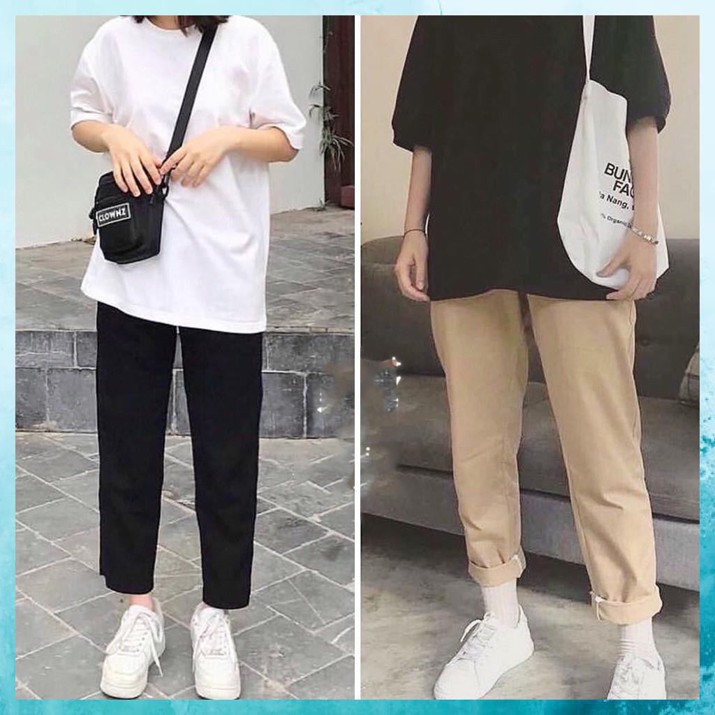 Quần baggy Nam Nữ kaki unisex, Quần Baggy kaki Nam Nữ