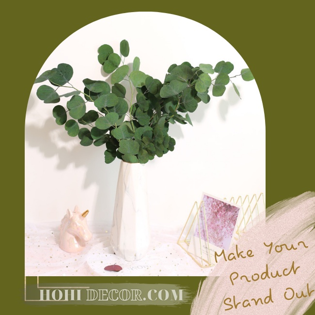 Cành Bạch Đàn Lá Tròn Tai Voi Khô Tự Nhiên Trang Trí Chụp Ảnh Sản Phẩm Đẹp - Shop Hohi Decor