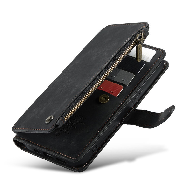 Ốp Điện Thoại CaseMe Đa Năng Có Khóa Kéo + Ngăn Đựng Thẻ Bằng Da Cho Iphone 14 Plus 11 12 13 Pro Max