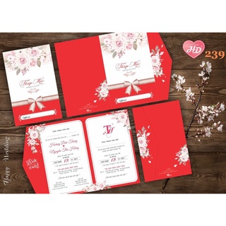 Thiệp cưới hoa nơ