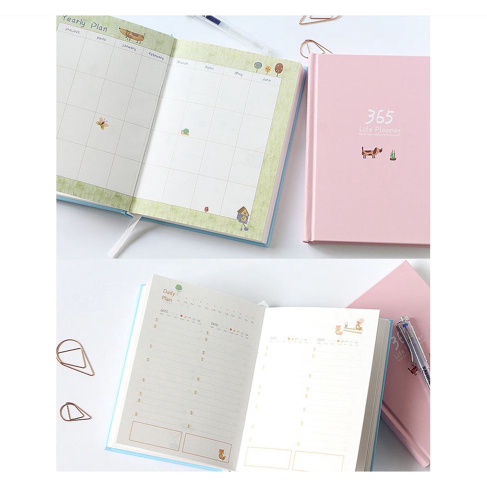 Sổ tay kế hoạch ghi chép Planner 365 Ngày nhật ký cao cấp