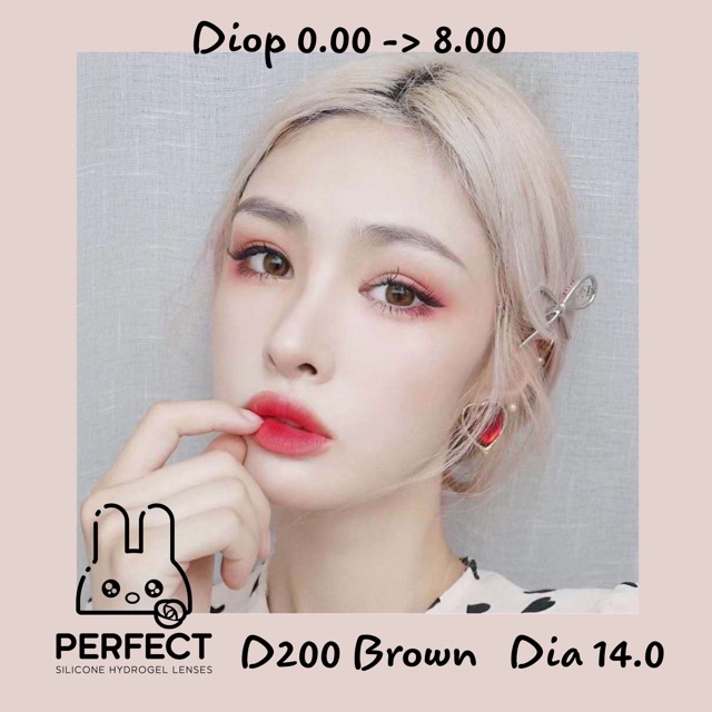 [Sale] Link 1 (Giá 1 Chiếc) 14.0 (0.00->8.00) D200 Brown Kính Áp Tròng cao cấp