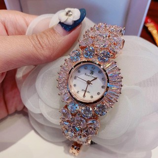 Đồng hồ nữ royal crown 5396 dây đá hồng
