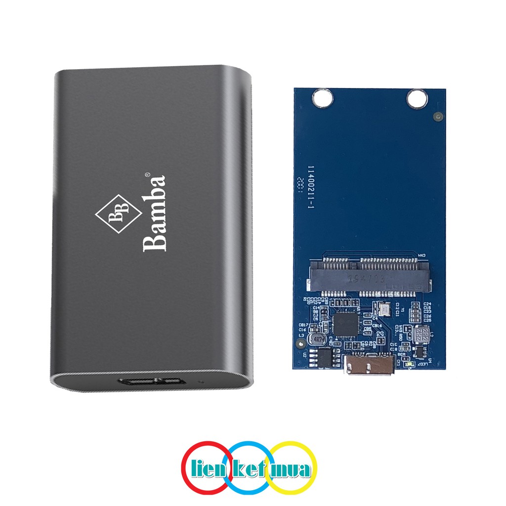 Box SSD Msata ra USB 3.0 vỏ nhôm màu bạc siêu bền B6 - Bảo hành 12 tháng