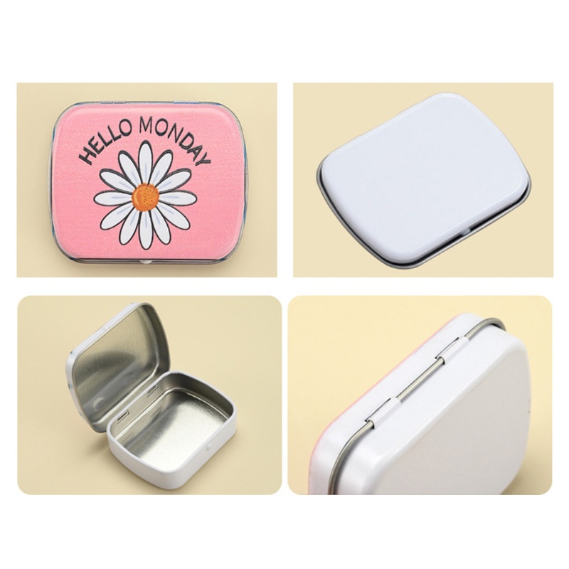 Hộp Thiếc Rỗng Mini Hình Chữ Nhật Bằng Kim Loại Đựng Bảo Quản Đồ Dùng