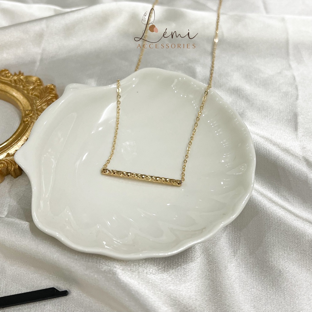 Vòng cổ nữ mặt thanh ngang cắt Diamond lấp lánh thời trang Hàn Quốc Lémi accessories