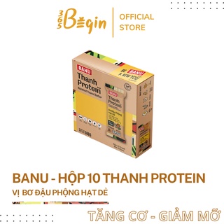 Banu - thanh protein - bơ đậu phộng hạt dẻ - hộp