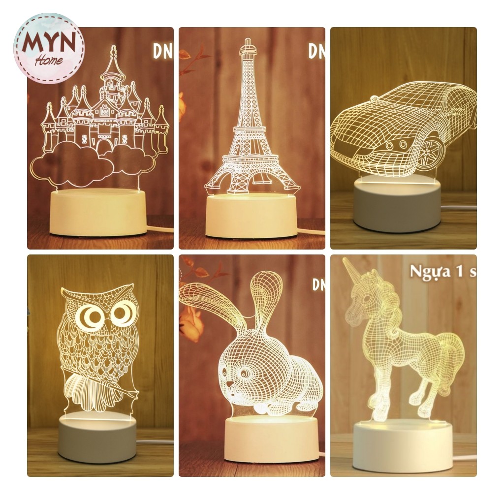 Mặt mica (KHÔNG BAO GỒM ĐẾ ĐÈN) thay thế cho đèn ngủ 3D để bàn, đèn trang trí