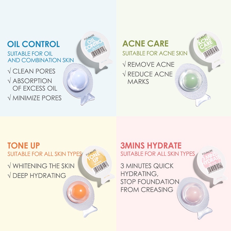 Mặt nạ 7 ngày Focallure 3.8g hỗ trợ giảm mụn dưỡng ẩm kiểm soát dầu nhờn dưỡng da